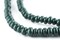 The Bead Chest Dark Green Glass Donut Beads - 24 Inch Strand of Indonesian Rondelle Java Glass Beads for Crafts & Jewelry Making